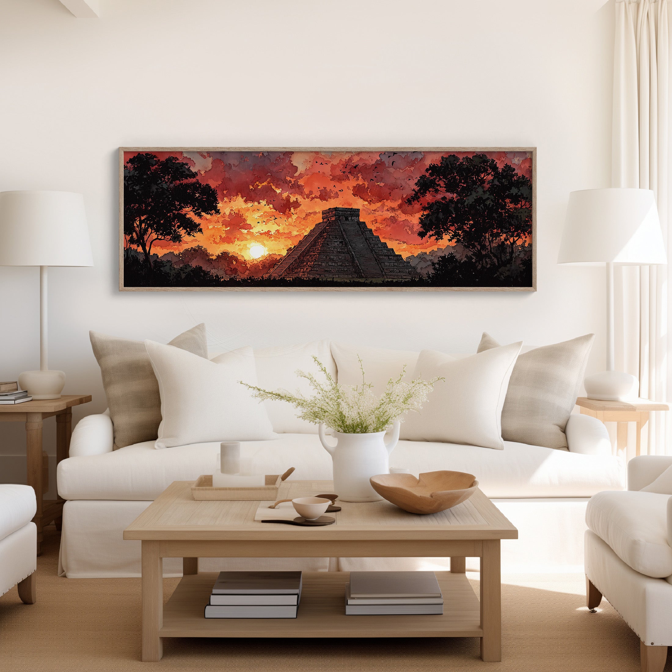 Sunset Over the Ancient Pyramid