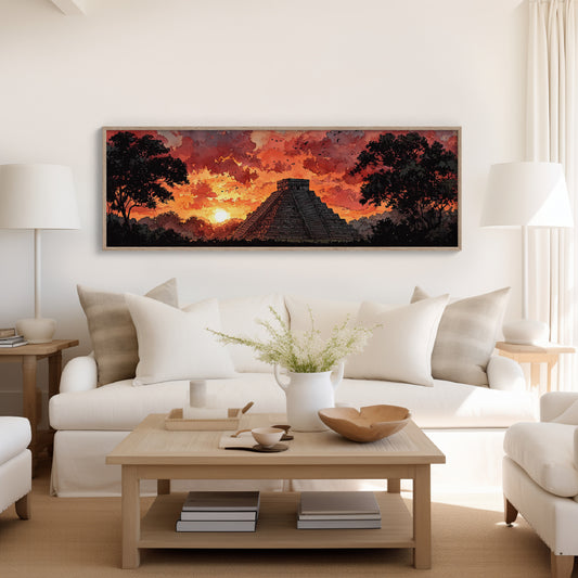 Sunset Over the Ancient Pyramid