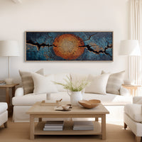 Blue and Copper Tree Ring Abstract
