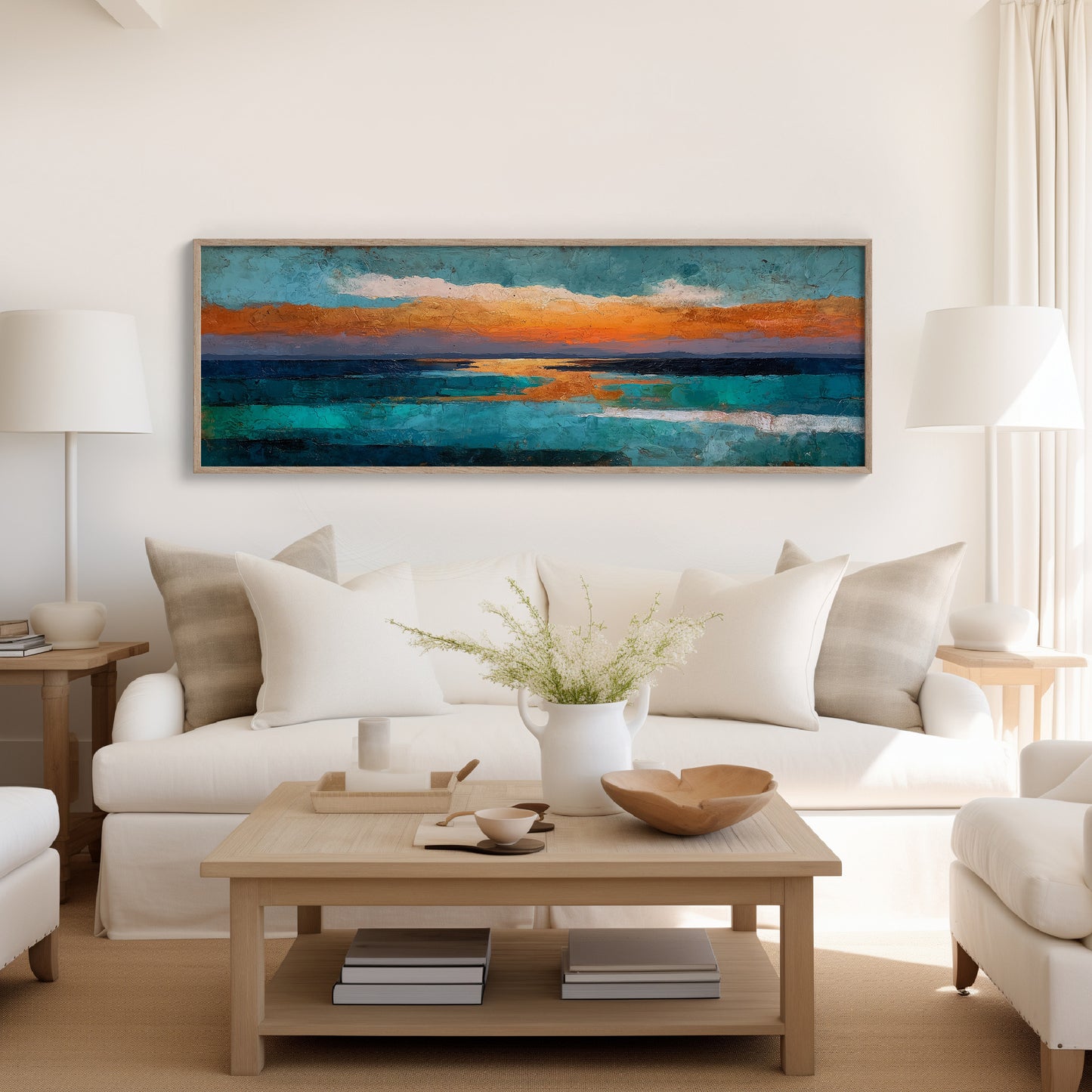Abstract Ocean Sunset Horizon