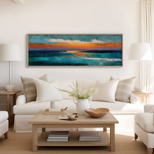 Abstract Ocean Sunset Horizon