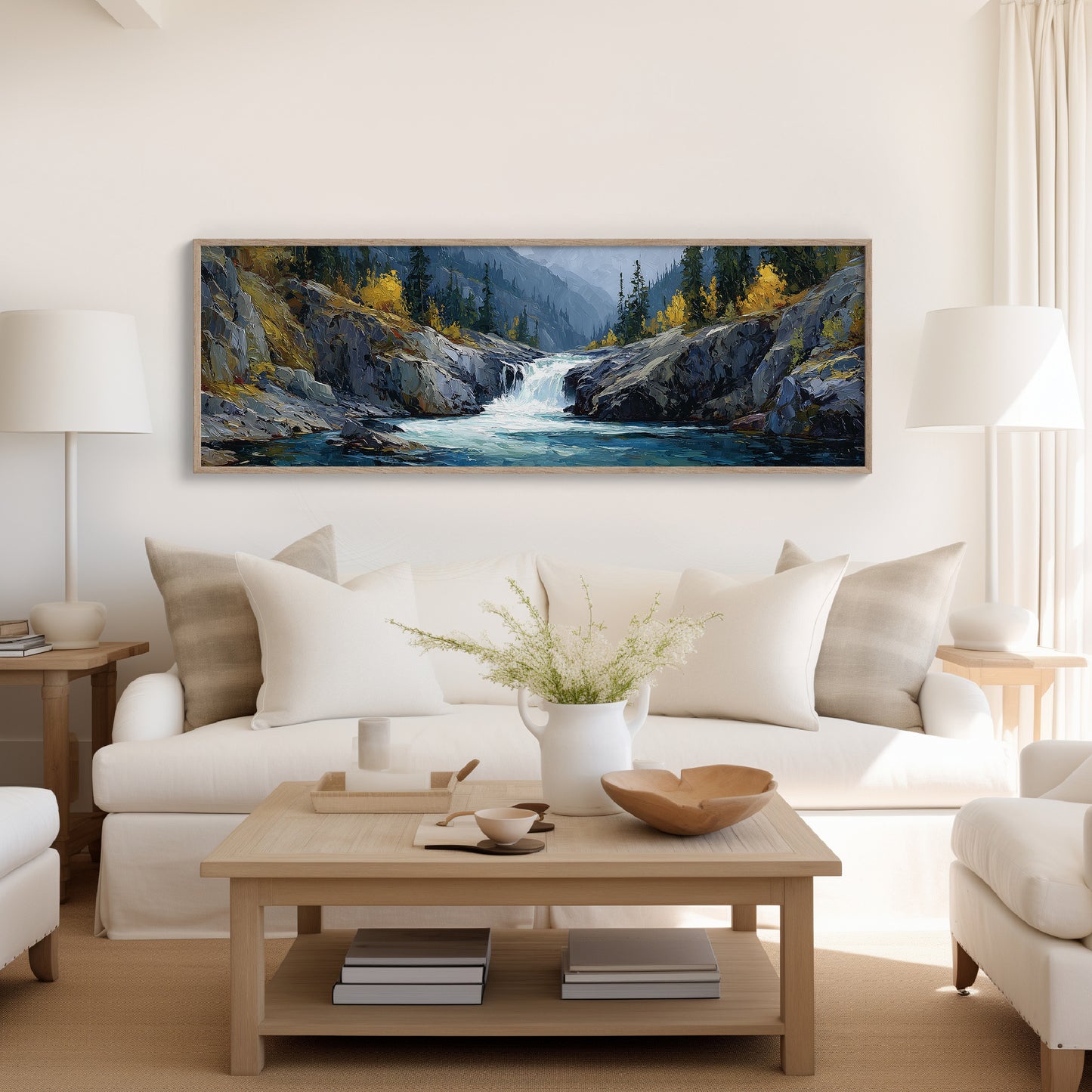 Mountain Waterfall Forest Landscape