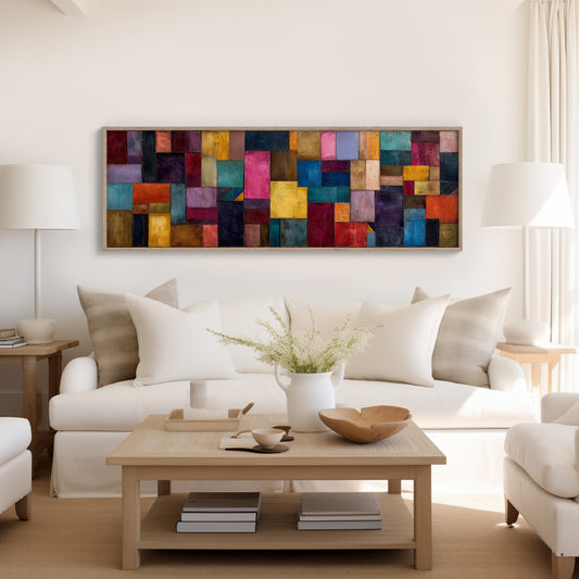 Color Block Abstract Geometric Wall Art