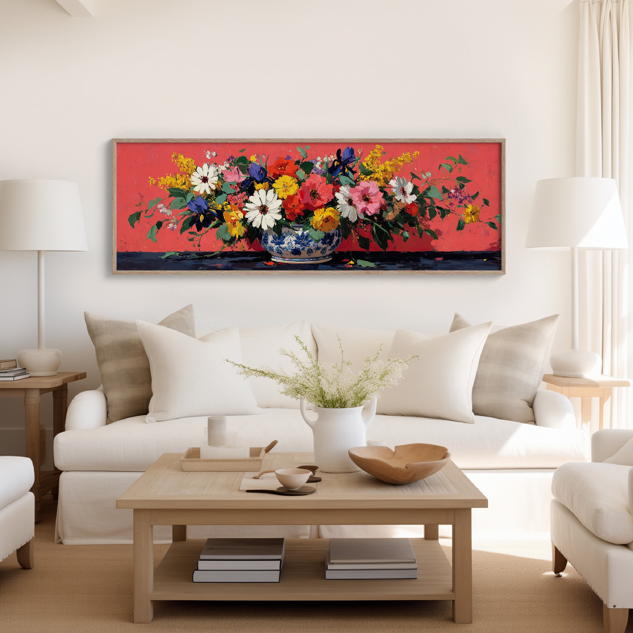Wildflowers Spill Across Coral Light