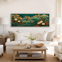 Golden Blooms Above Emerald Waves