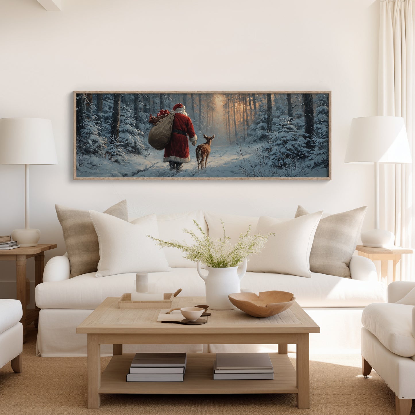 Santa’s Quiet Walk Through Winter Pines