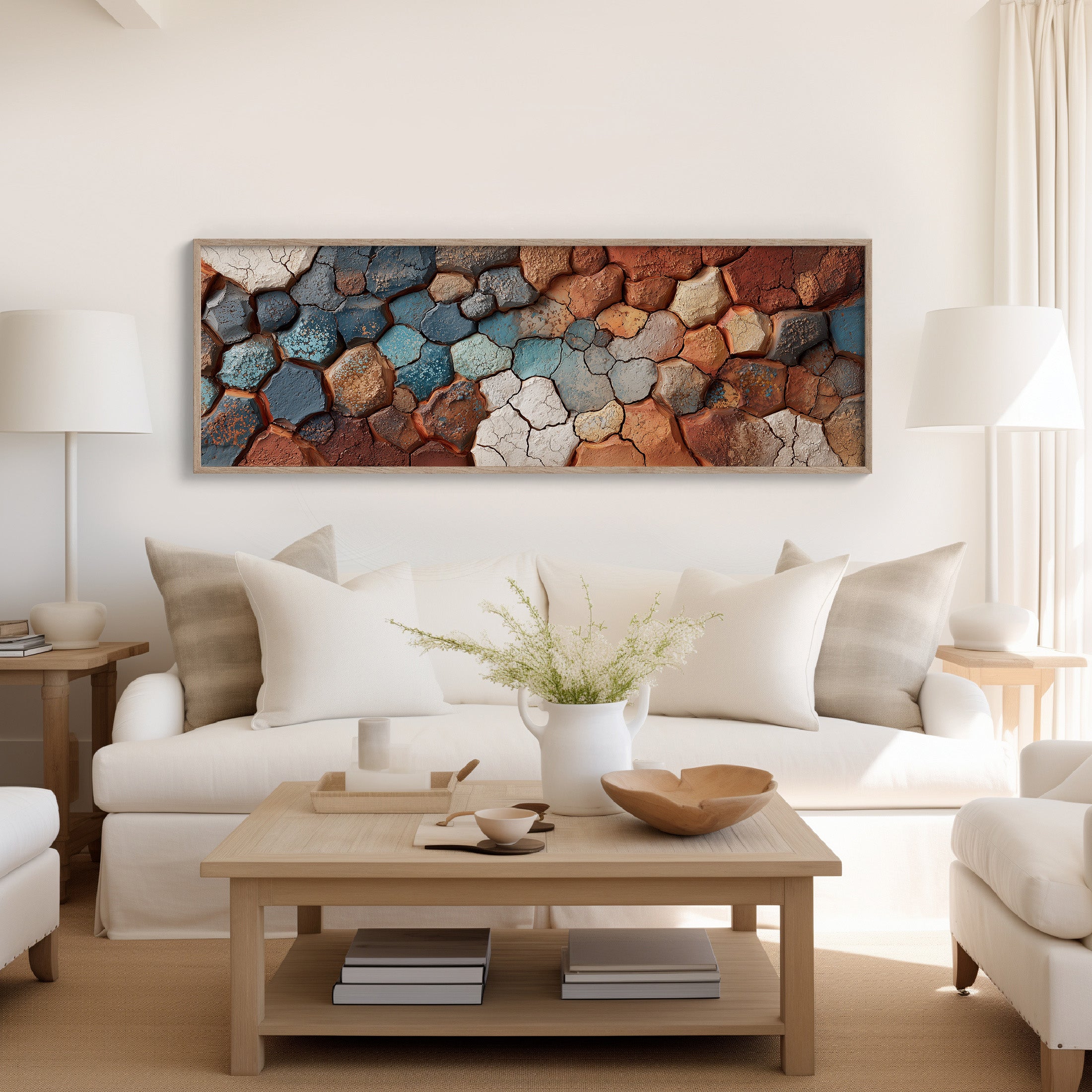 Cracked Earth Mosaic in Desert Tones