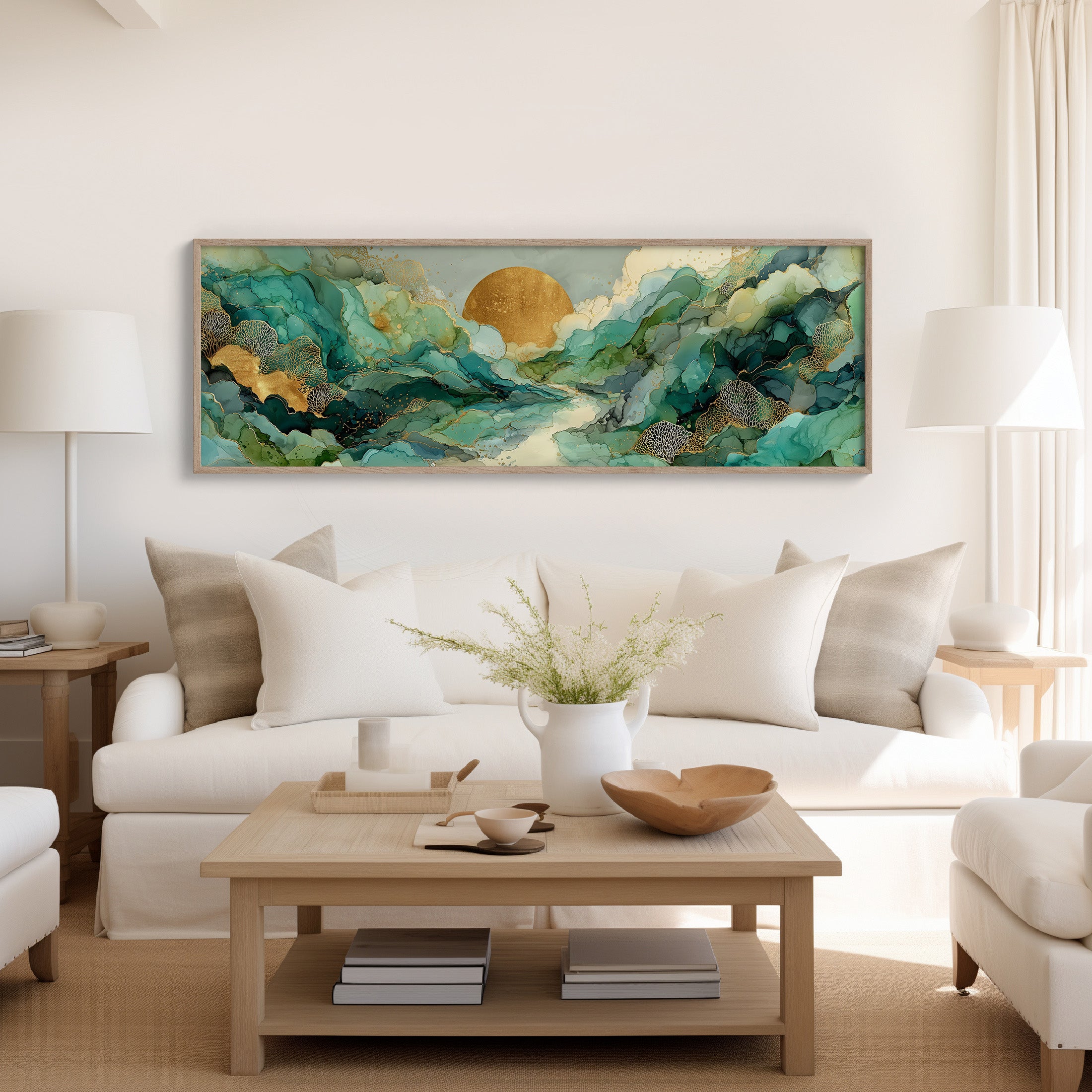 Golden Sun Over Emerald Tides