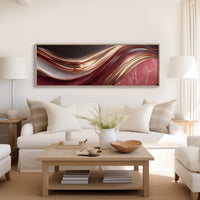 Flowing Copper Waves in Crimson Stone