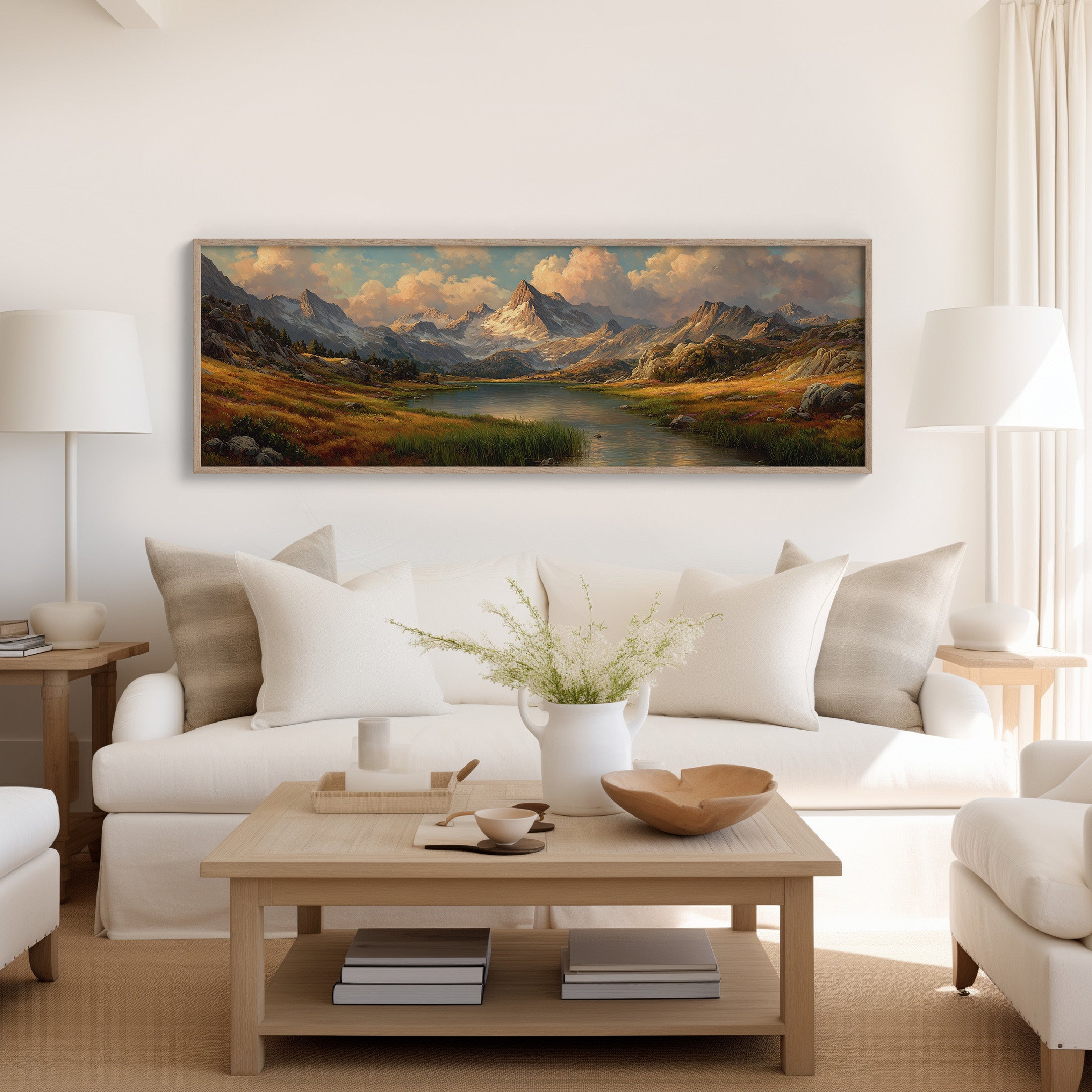 Golden Valley Beneath Alpine Peaks