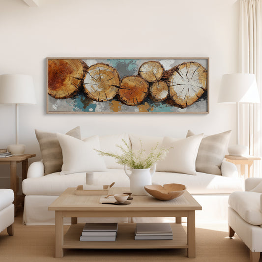 Rustic Wood Log Cross Section Wall Art