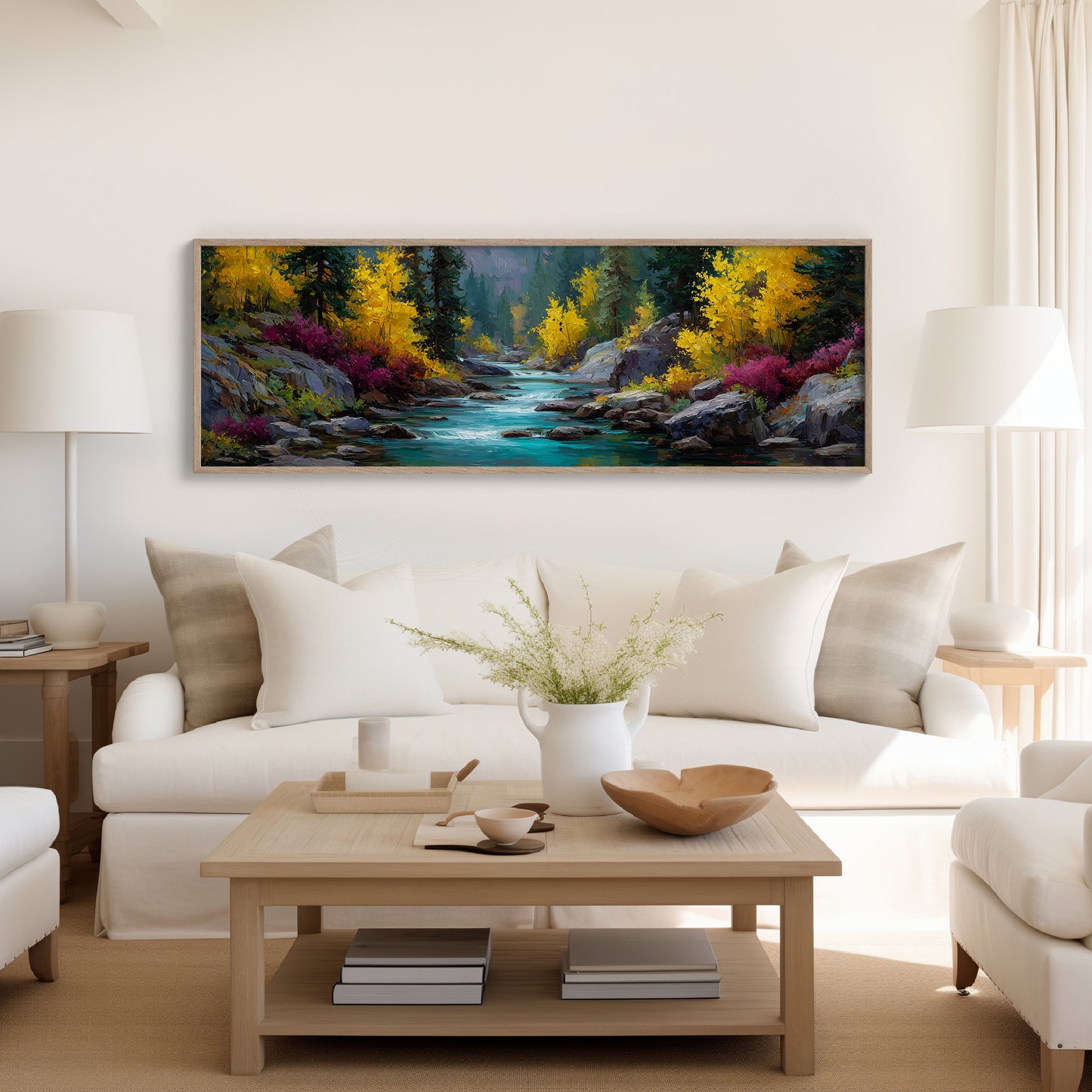 Autumn River Through Golden Pines