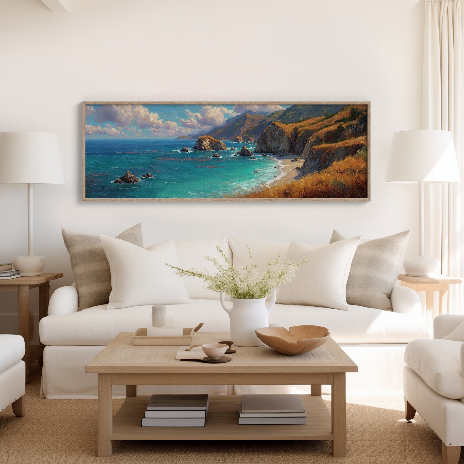 Golden Cliffs Above The Turquoise Sea