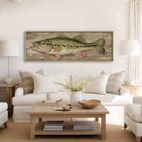 Largemouth Bass Over Rustic Wood
