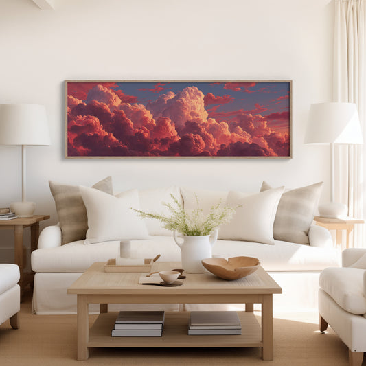 Crimson Clouds At Golden Sunset