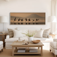 Cranes Rising Across Quiet Waters