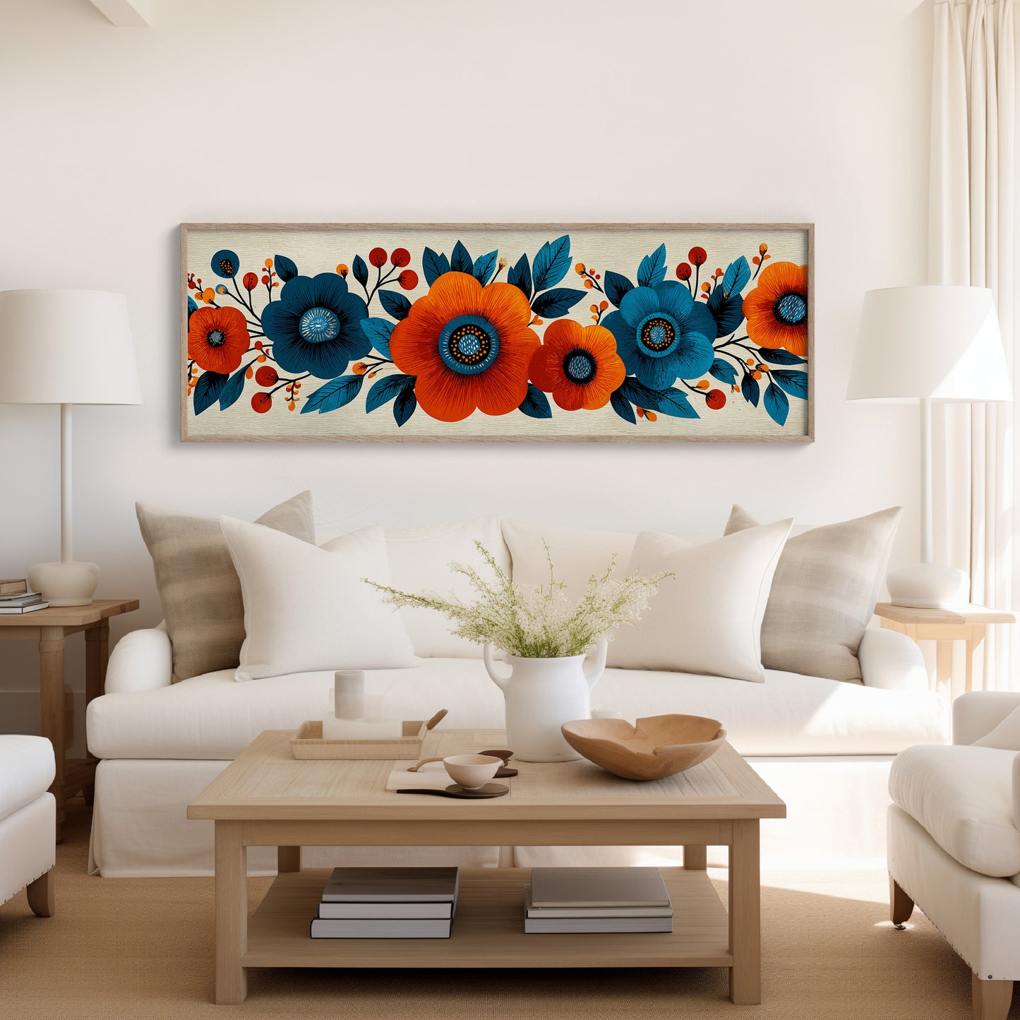 Bold Blooms in Autumn Blue