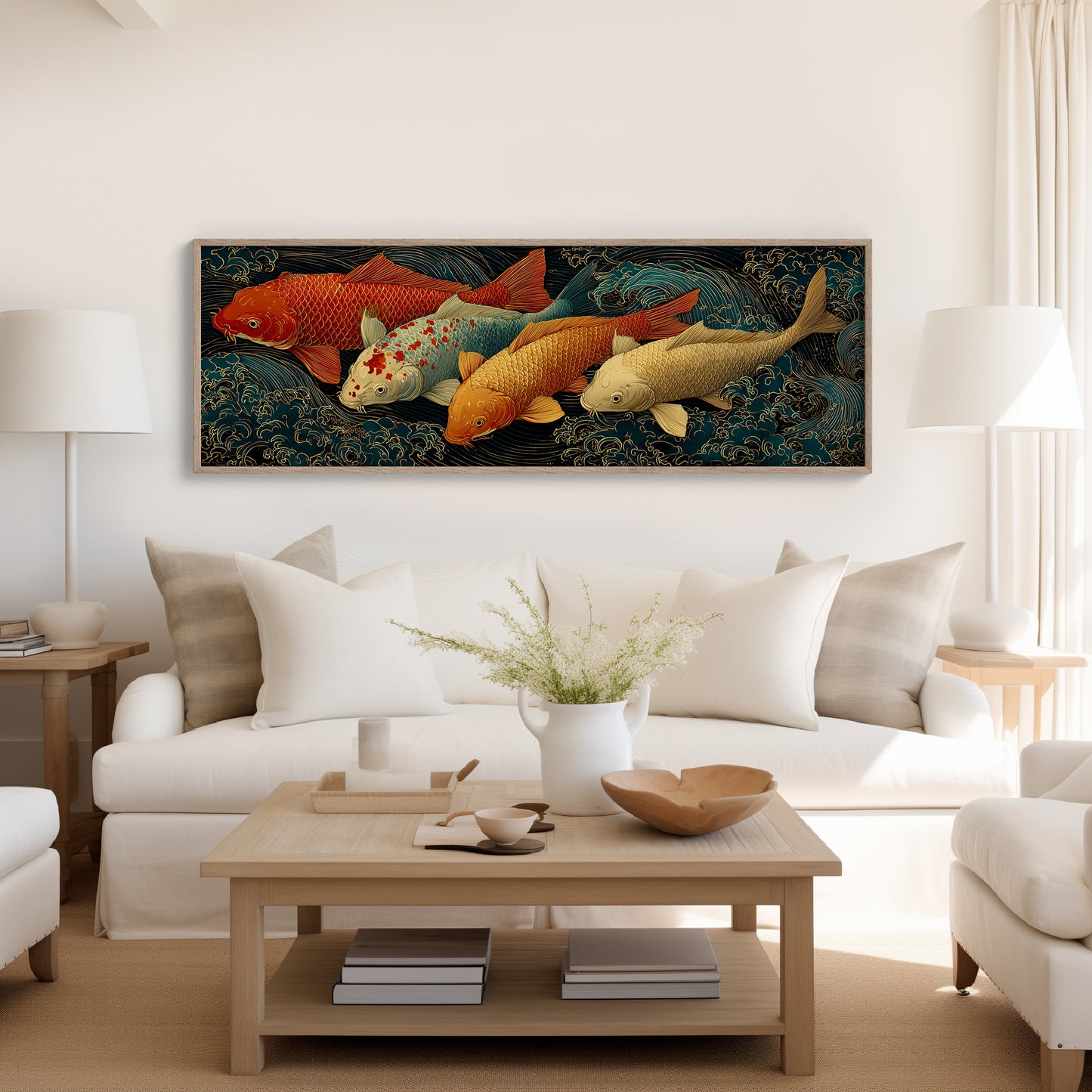 Koi Beneath the Midnight Waves