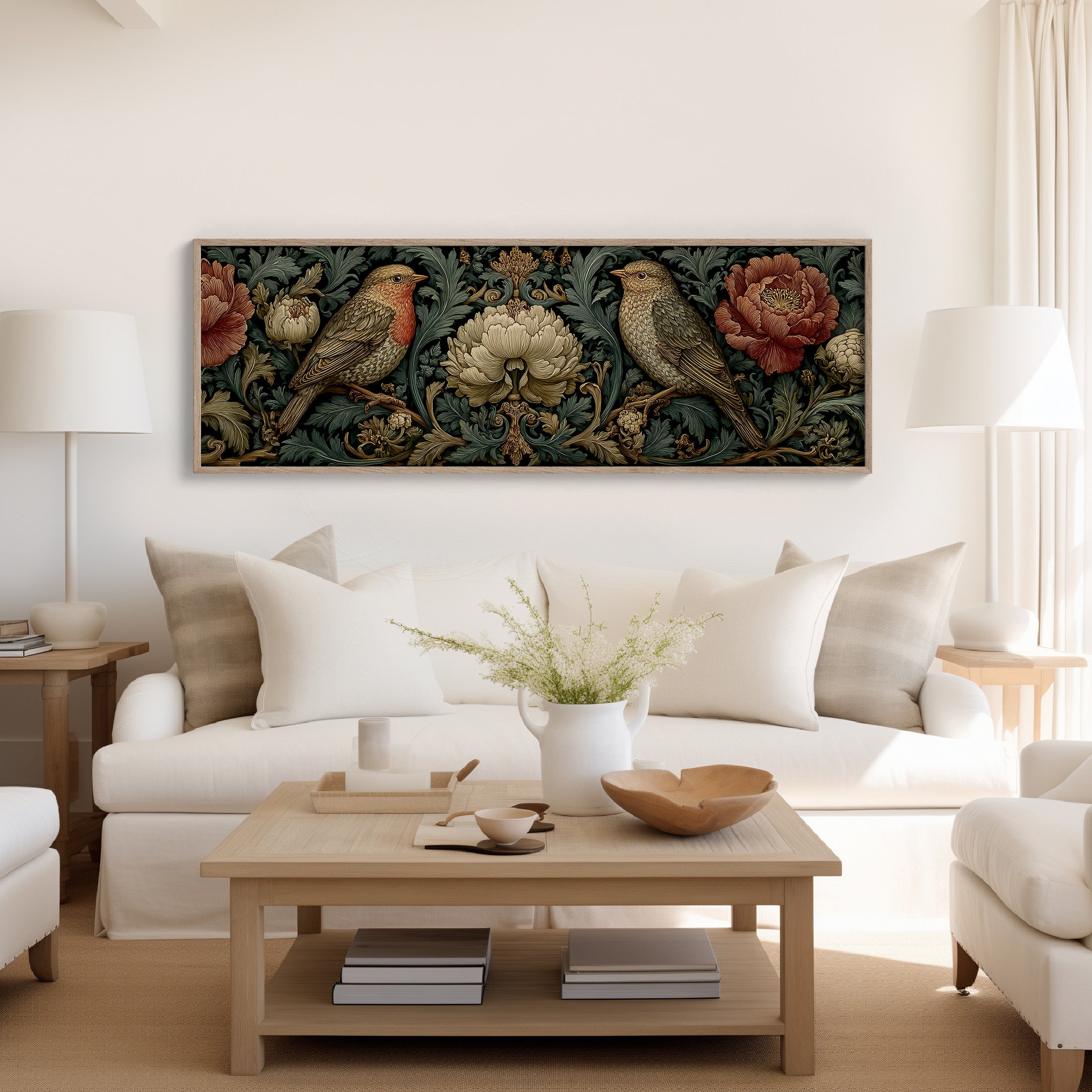 Songbirds Among Baroque Blooms