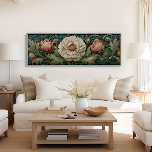Vintage Peony Blooming Garden