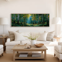 Sunlit Birch Forest