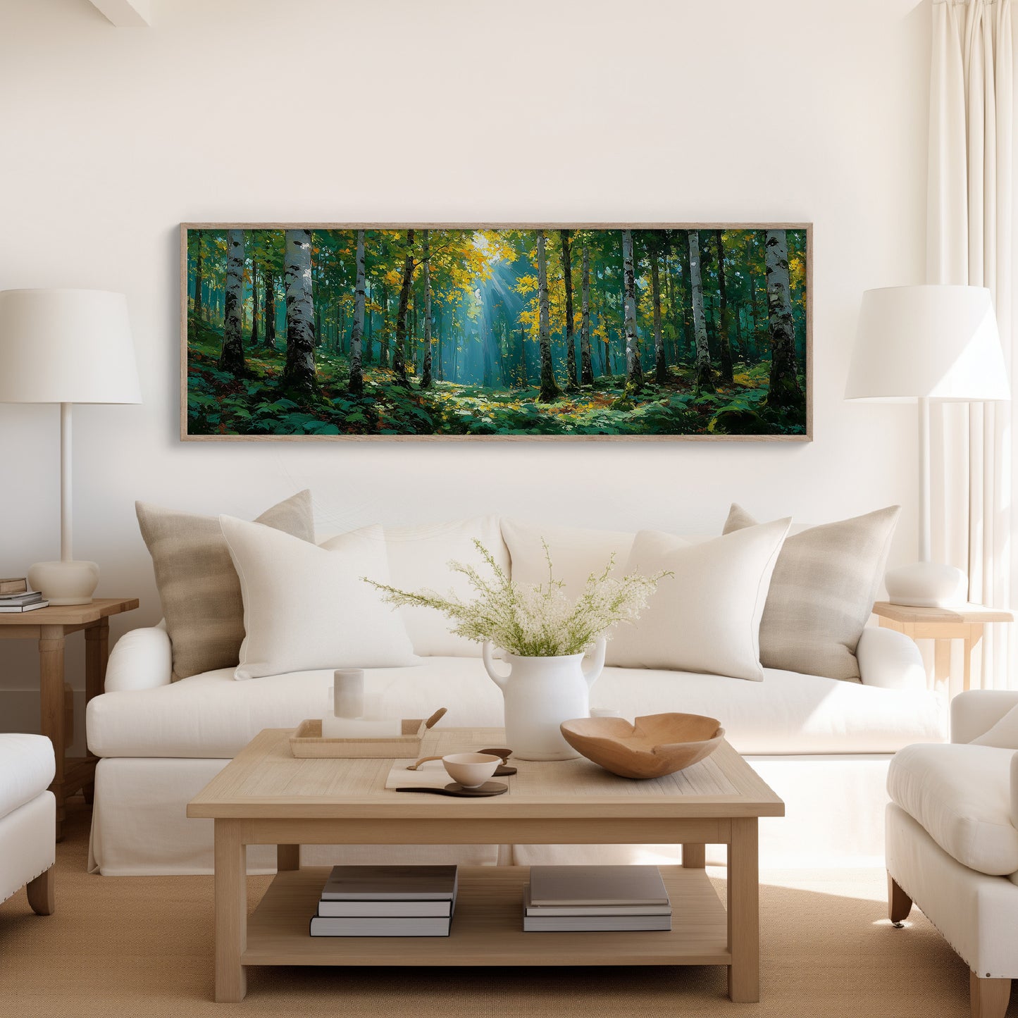 Sunlit Birch Forest