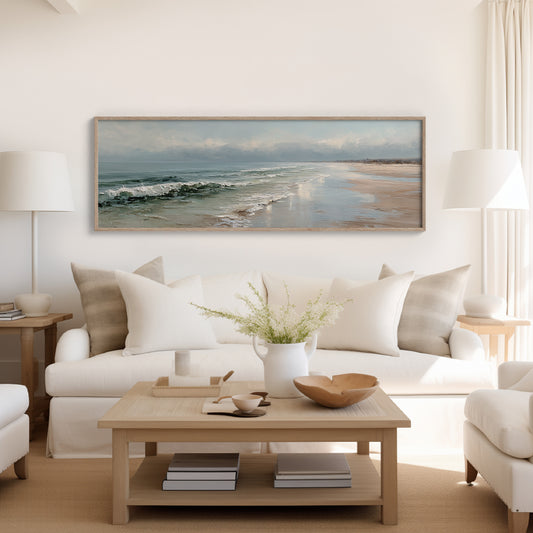 Soft Ocean Waves on a Serene Misty Shore