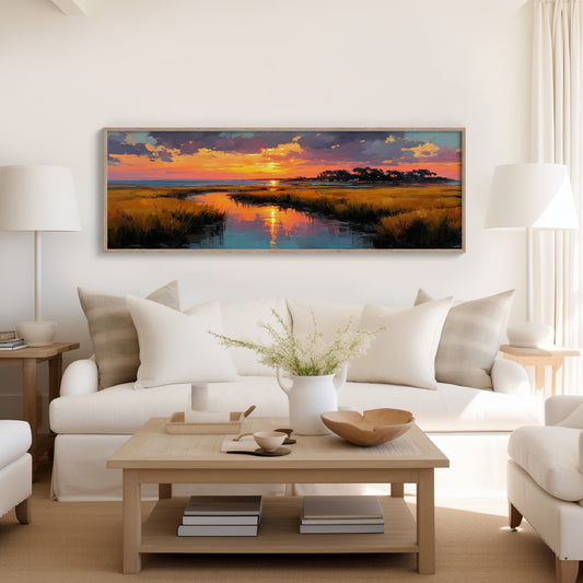 Golden Marsh Sunset Reflections