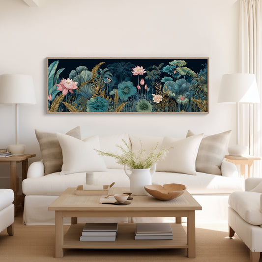 Lotus Garden Under Midnight Blue