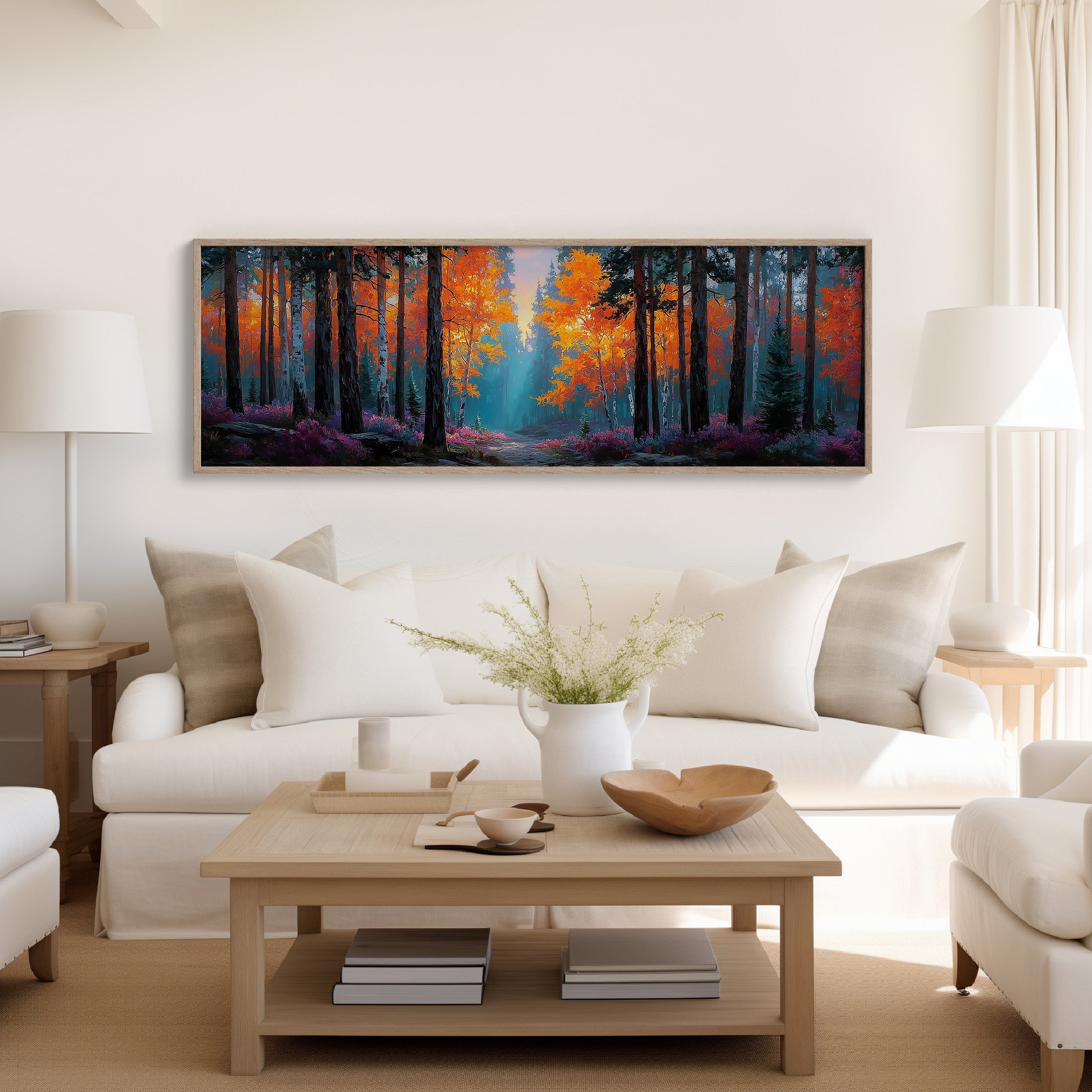 Firelight Through the Autumn Pines