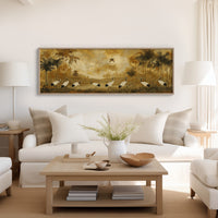 Cranes Crossing the Golden Grove