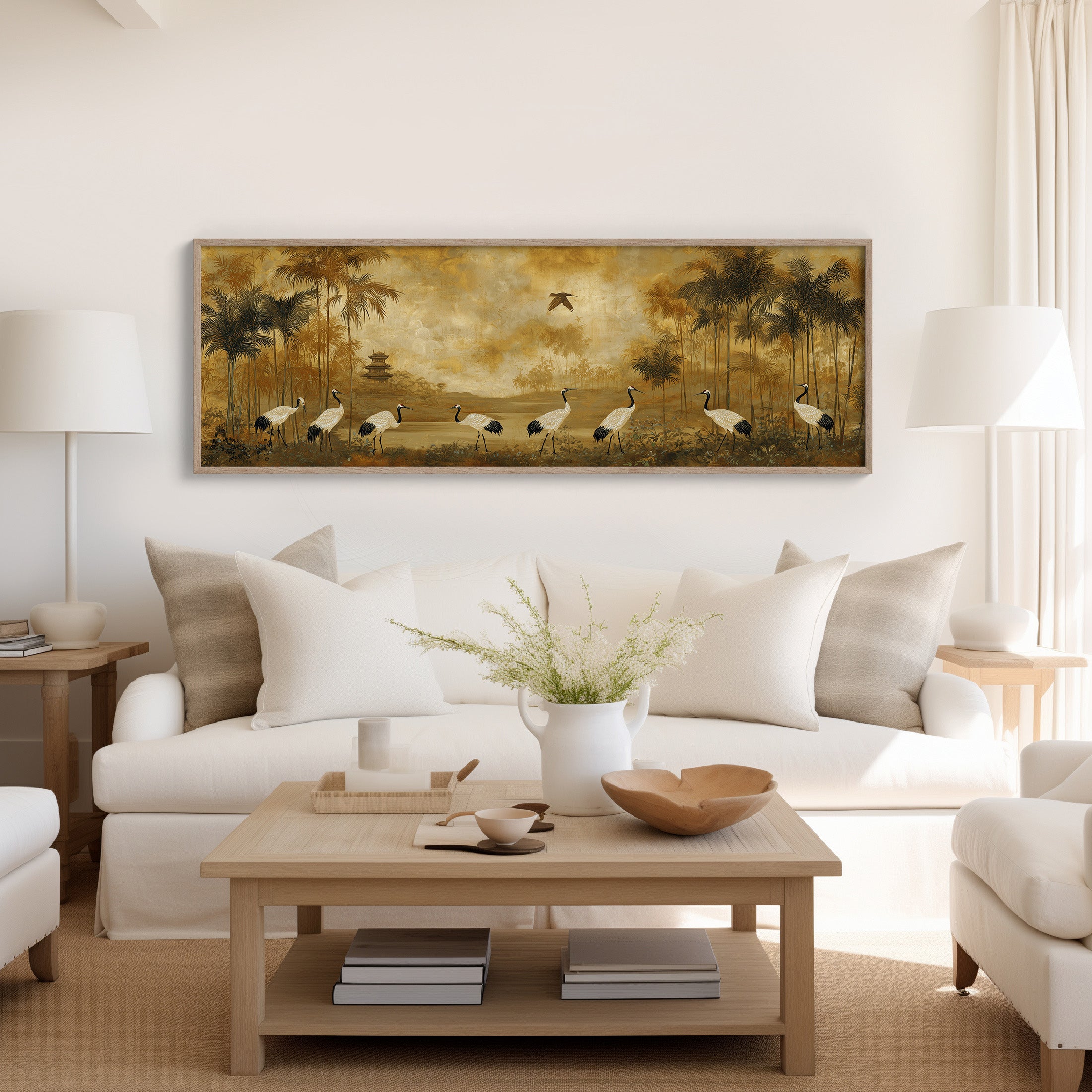 Cranes Crossing the Golden Grove