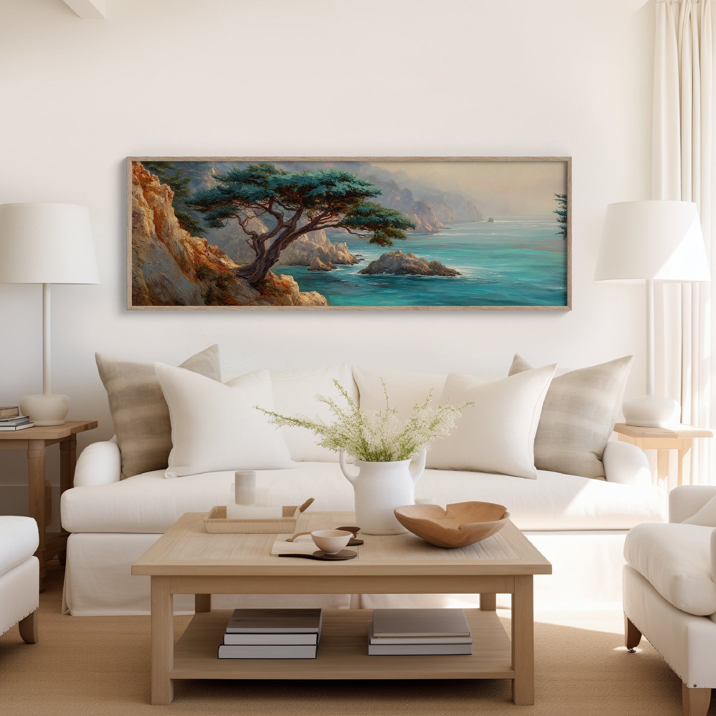 Windswept Tree Above Turquoise Shores