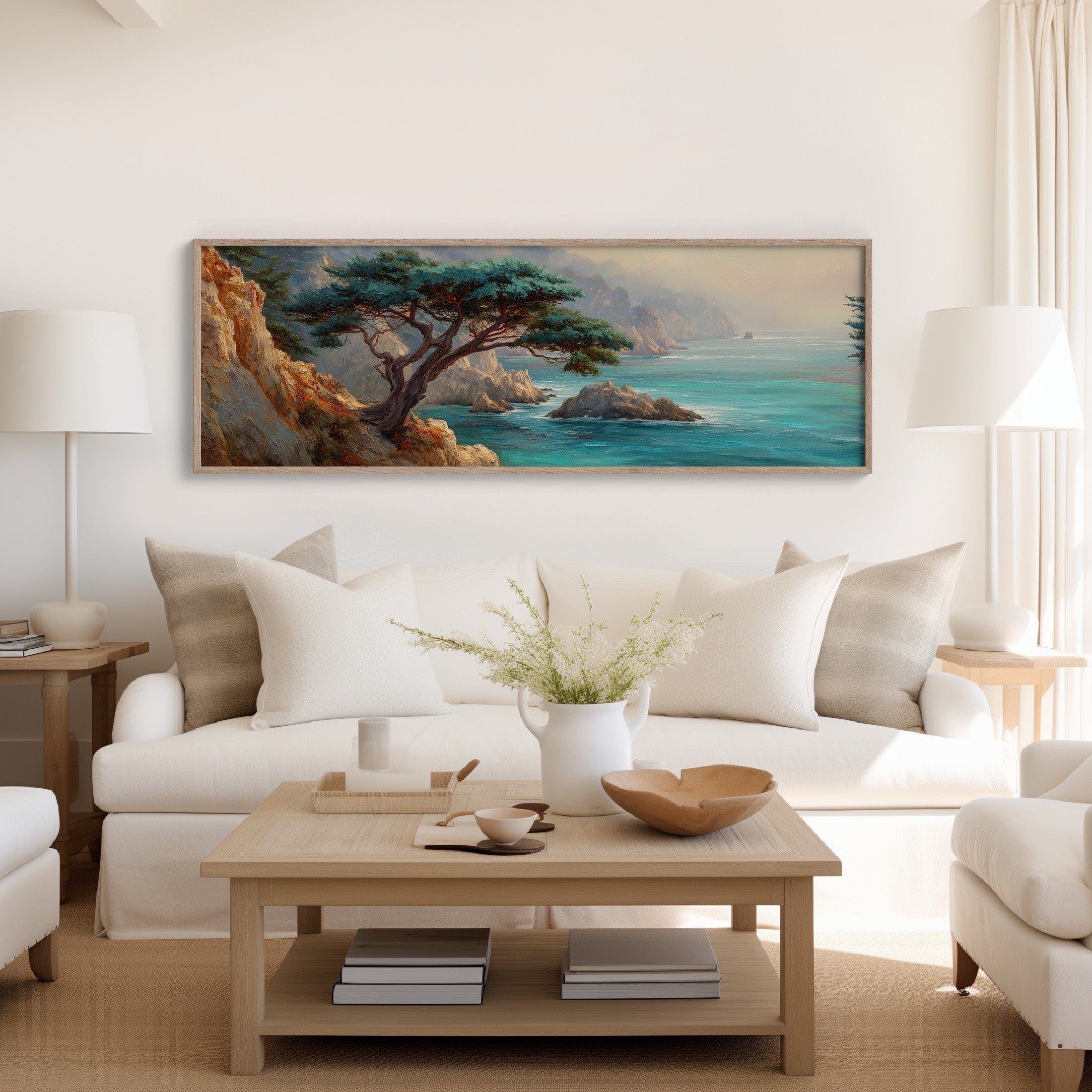 Windswept Tree Above Turquoise Shores