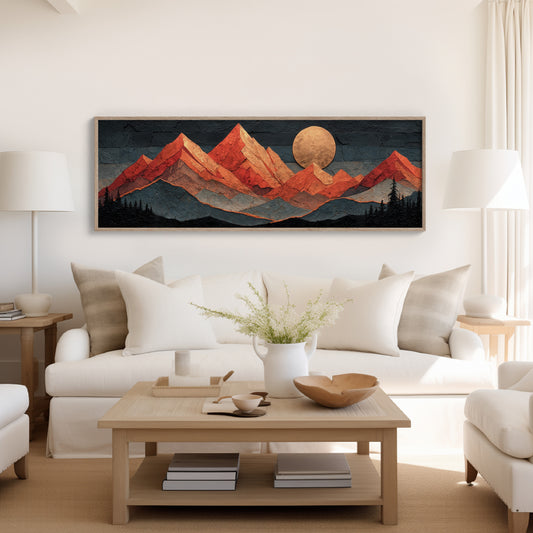 Copper Moonrise Over Ember Peaks