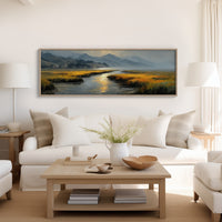 Golden Marsh Under Distant Peaks