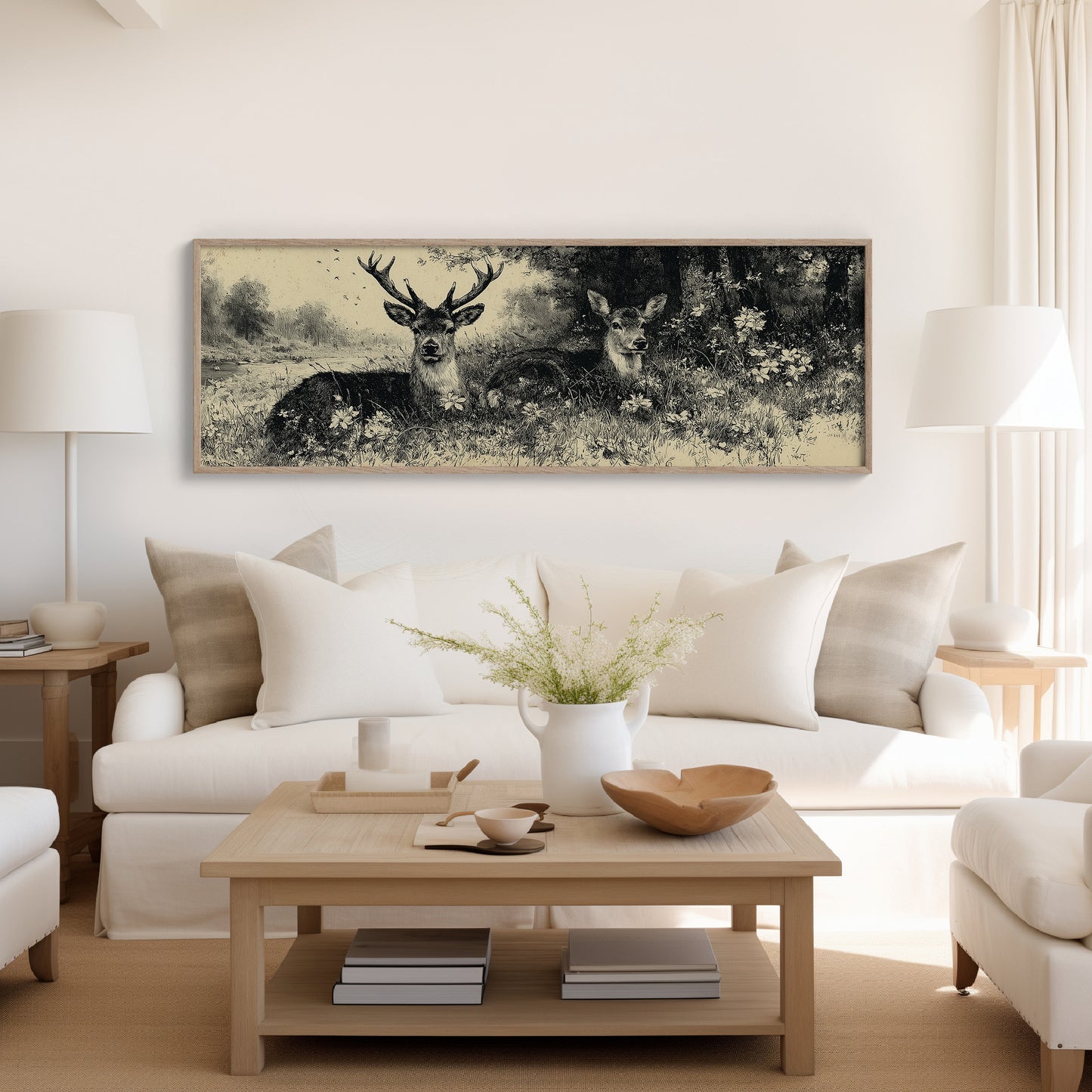 Resting Deer by the Riverbank