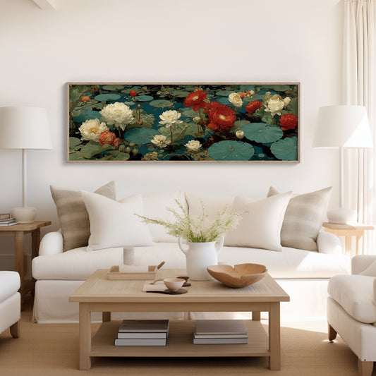 Lotus Garden in Deep Blue Waters
