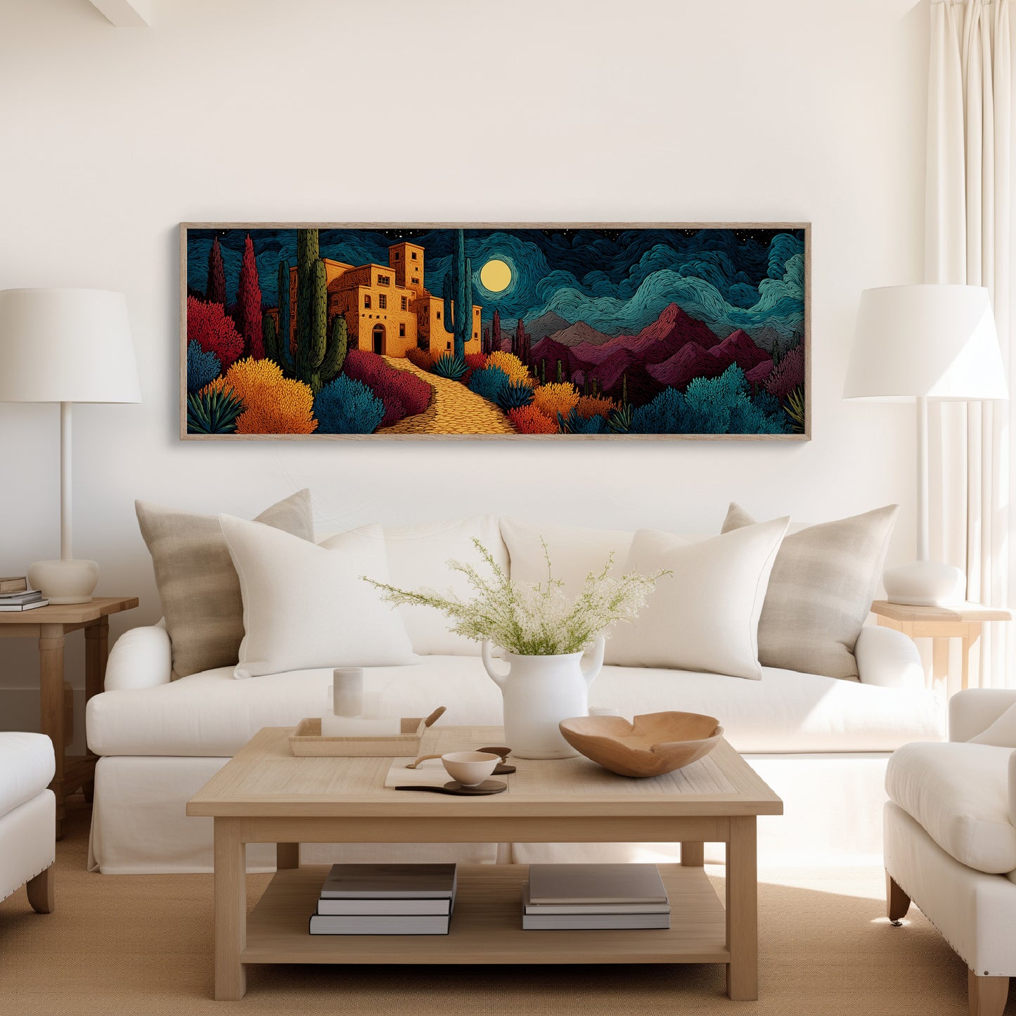 Moonlit Road to the Desert Villa