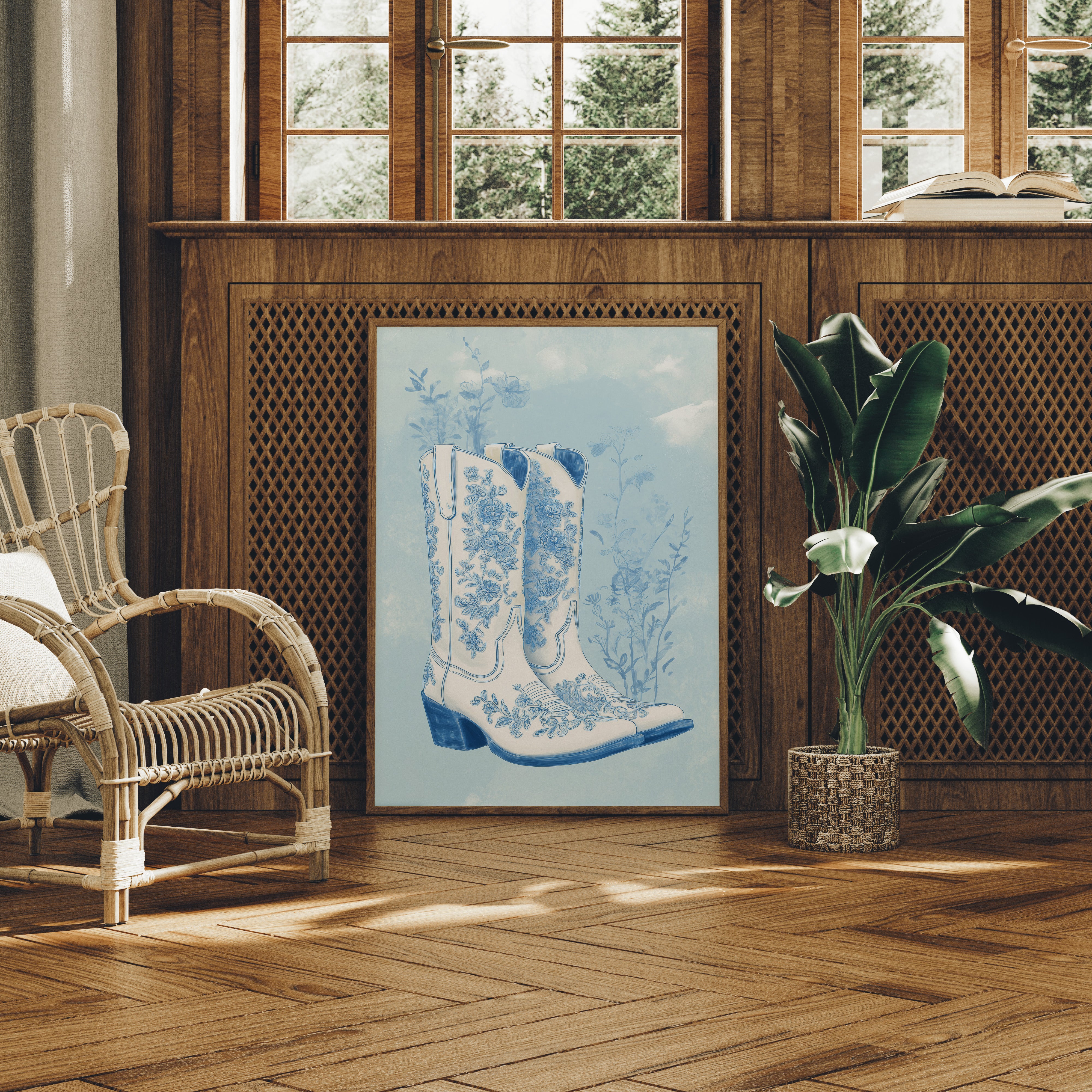 Porcelain Boots In Blue