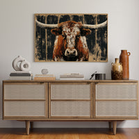 Longhorn Against Midnight Wood