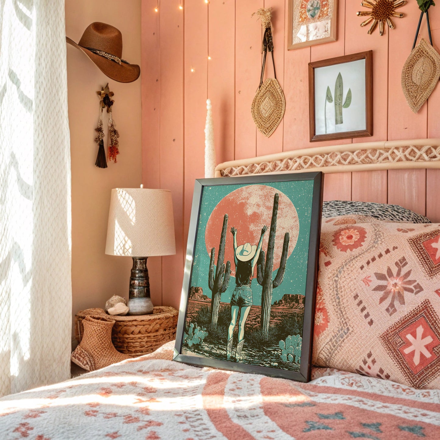 Blood Moon Cowgirl — Retro Desert Screenprint