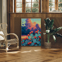 Prickly Pear Sunset in Turquoise and Coral