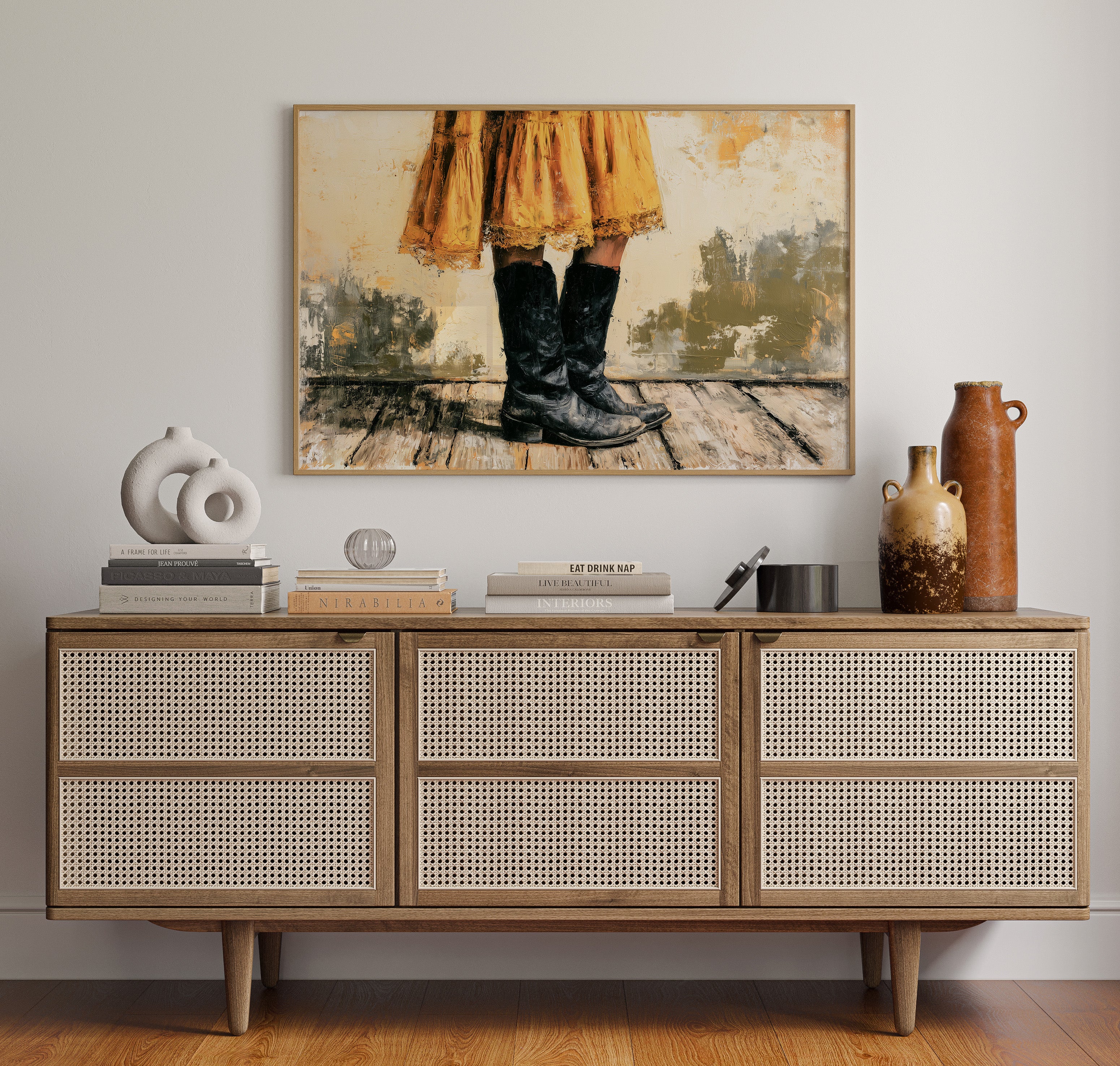 Marigold Skirt, Midnight Boots