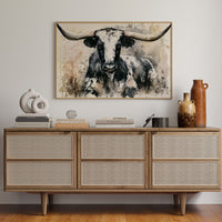 Longhorn in Black and White