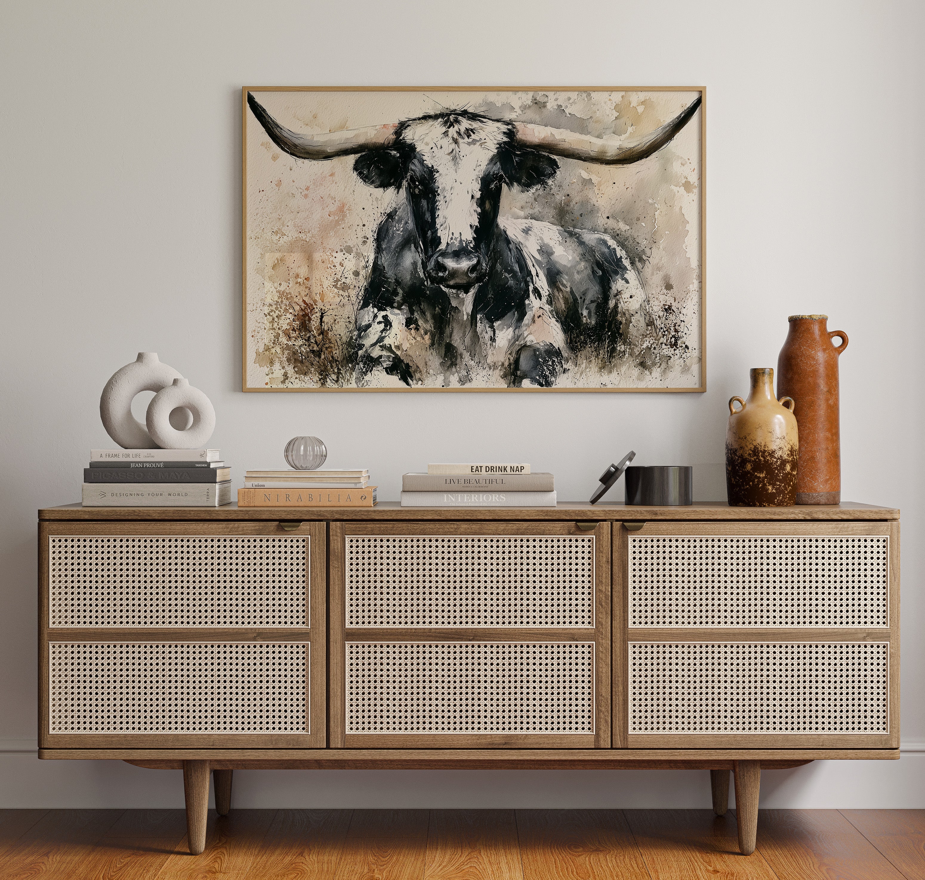 Longhorn in Black and White