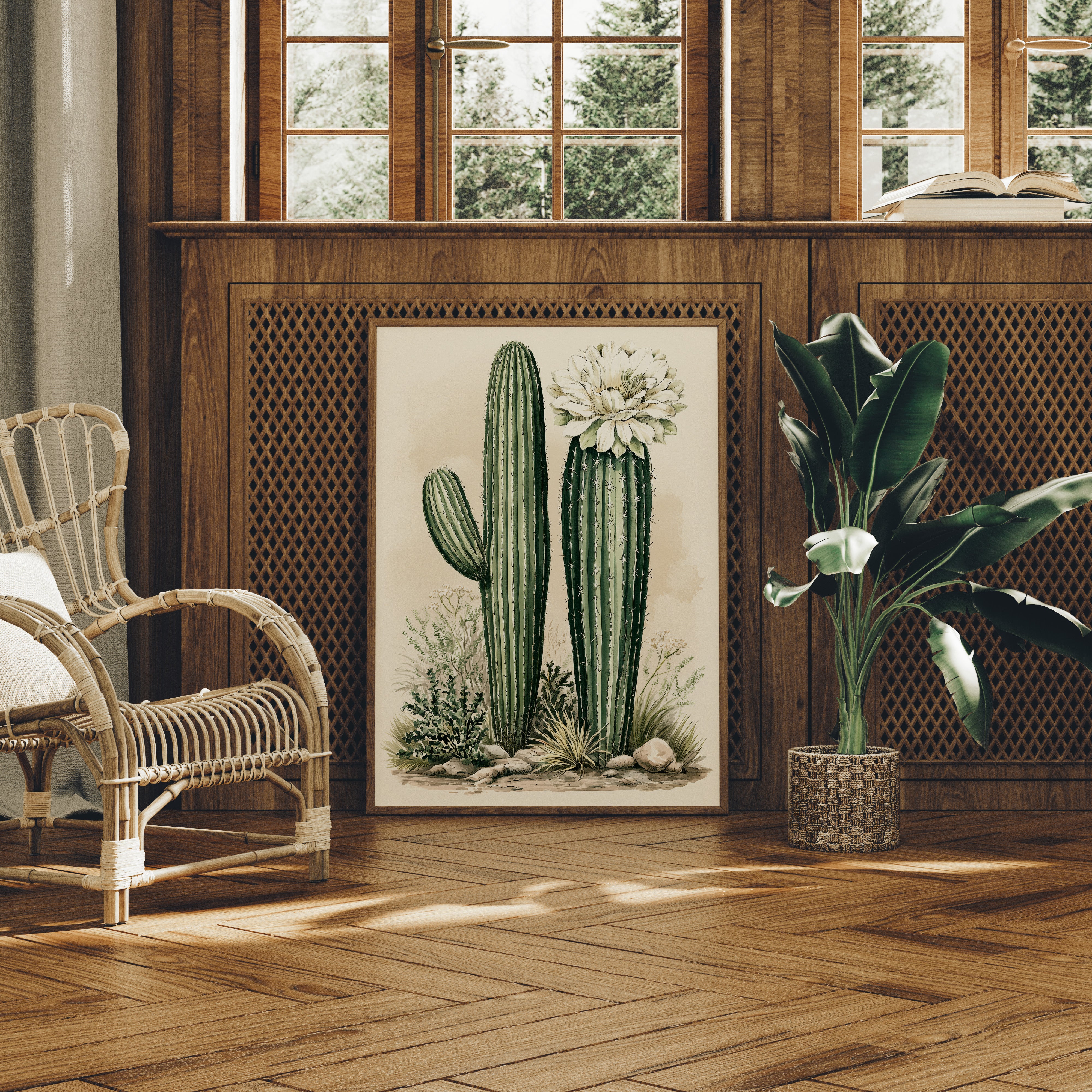 Blooming Saguaro: A Desert Garden Study