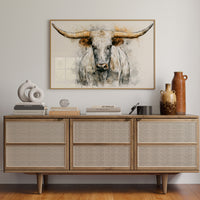 Longhorn in Ink and Wash