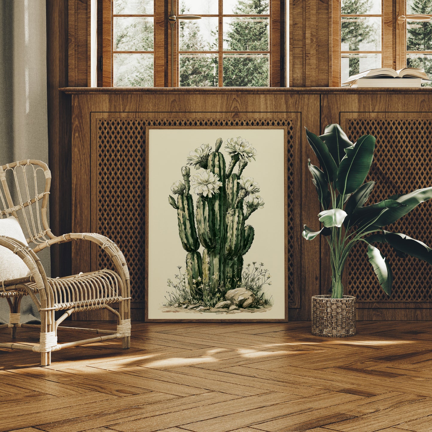 Blooming Saguaro Botanical Study
