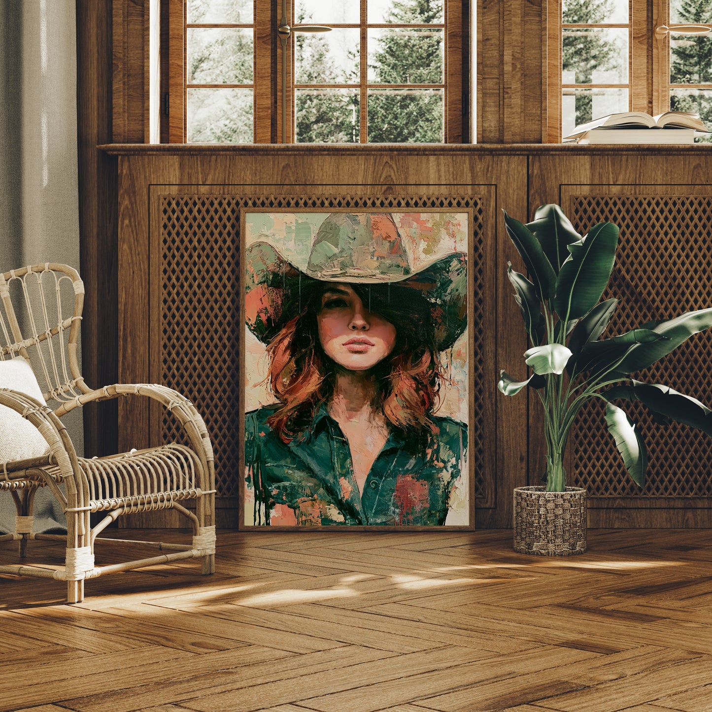 Sage Hat, Coral Light, Steady Gaze